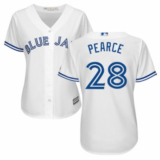 Women's Majestic Toronto Blue Jays 28 Steve Pearce Replica White Home MLB Jersey