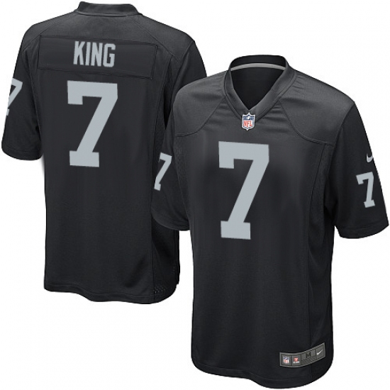 Men's Nike Oakland Raiders 7 Marquette King Game Black Team Color NFL Jersey