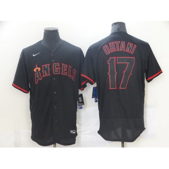 Men's Nike Los Angeles Angels of Anaheim 17 Shohei Ohtani Showtime Authentic Black Jersey