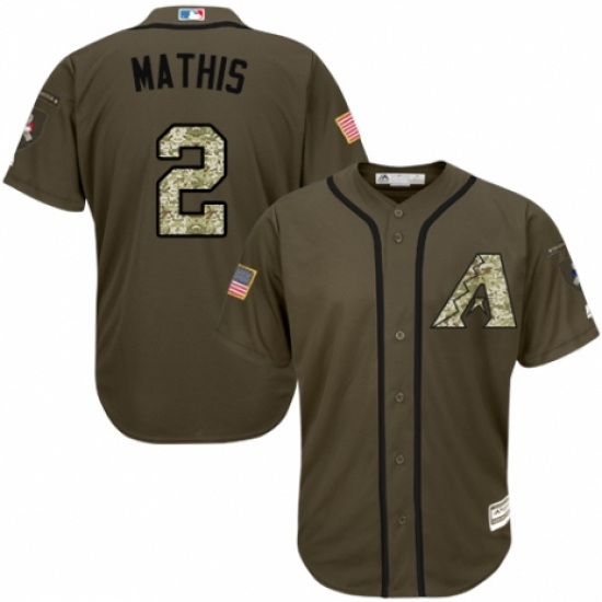 Men's Majestic Arizona Diamondbacks 2 Jeff Mathis Authentic Green Salute to Service MLB Jersey