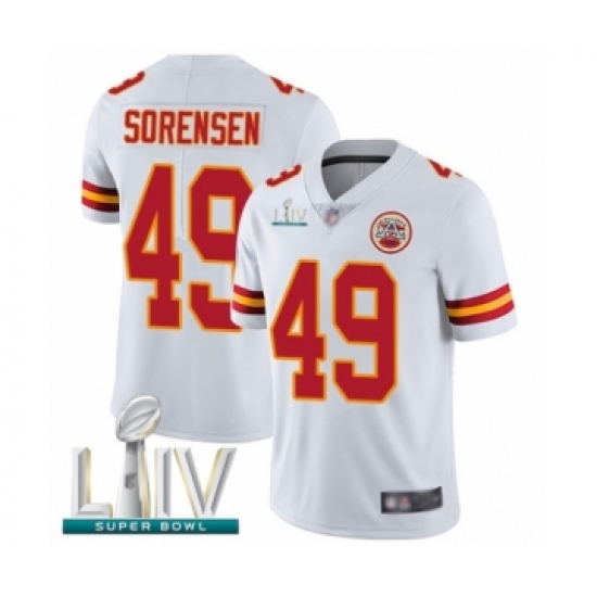Youth Kansas City Chiefs 49 Daniel Sorensen White Vapor Untouchable Limited Player Super Bowl LIV Bound Football Jersey