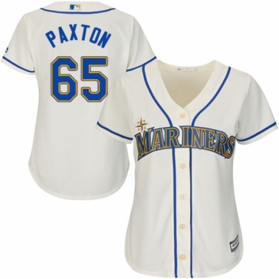 Women's Majestic Seattle Mariners 65 James Paxton Replica Cream Alternate Cool Base MLB Jersey