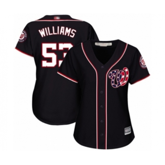 Women's Washington Nationals 53 Austen Williams Authentic Navy Blue Alternate 2 Cool Base Baseball Player Jersey