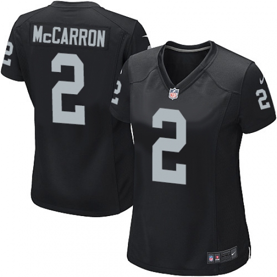Women's Nike Oakland Raiders 2 AJ McCarron Game Black Team Color NFL Jersey
