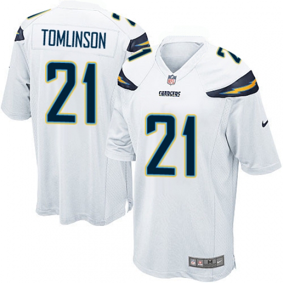 Men's Nike Los Angeles Chargers 21 LaDainian Tomlinson Game White NFL Jersey
