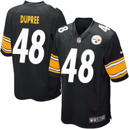 Men's Nike Pittsburgh Steelers 48 Bud Dupree Game Black Team Color NFL Jersey
