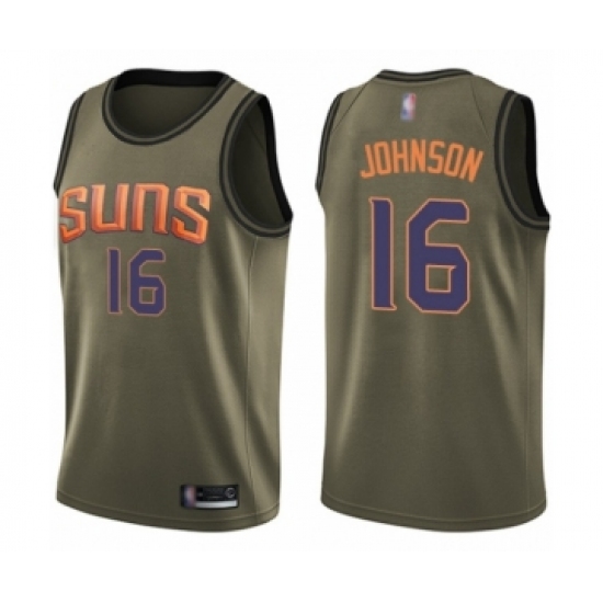 Men's Phoenix Suns 16 Tyler Johnson Swingman Green Salute to Service Basketball Jersey