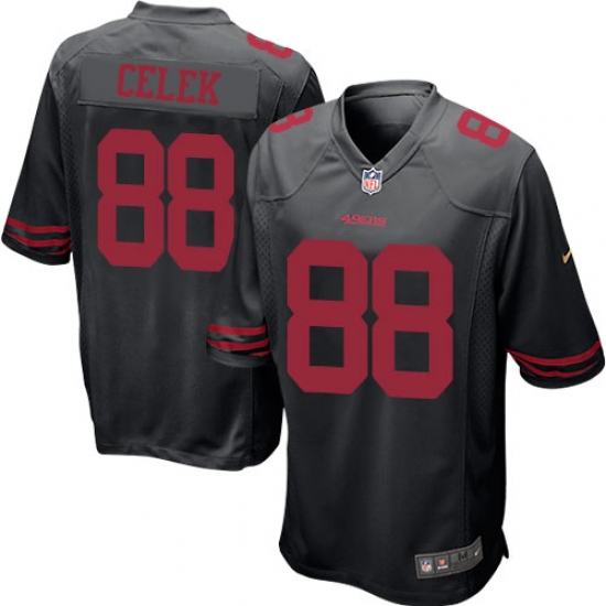 Men's Nike San Francisco 49ers 88 Garrett Celek Game Black NFL Jersey