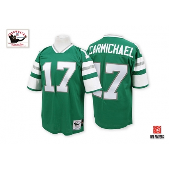 Mitchell And Ness Philadelphia Eagles 17 Harold Carmichael Green Authentic Throwback NFL Jersey