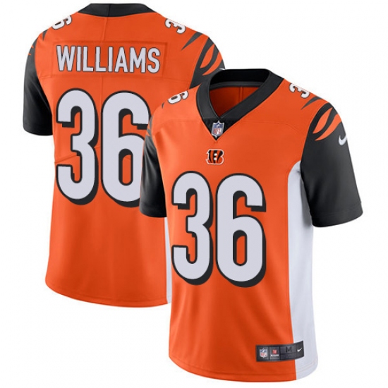 Men's Nike Cincinnati Bengals 36 Shawn Williams Vapor Untouchable Limited Orange Alternate NFL Jersey
