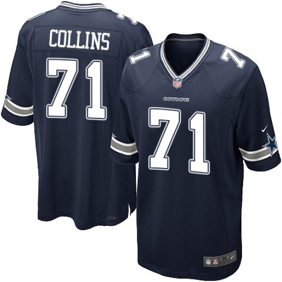 Men's Nike Dallas Cowboys 71 La'el Collins Game Navy Blue Team Color NFL Jersey