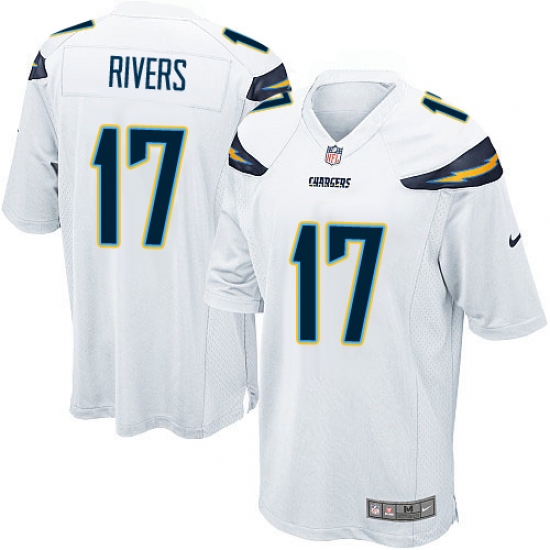 Men's Nike Los Angeles Chargers 17 Philip Rivers Game White NFL Jersey