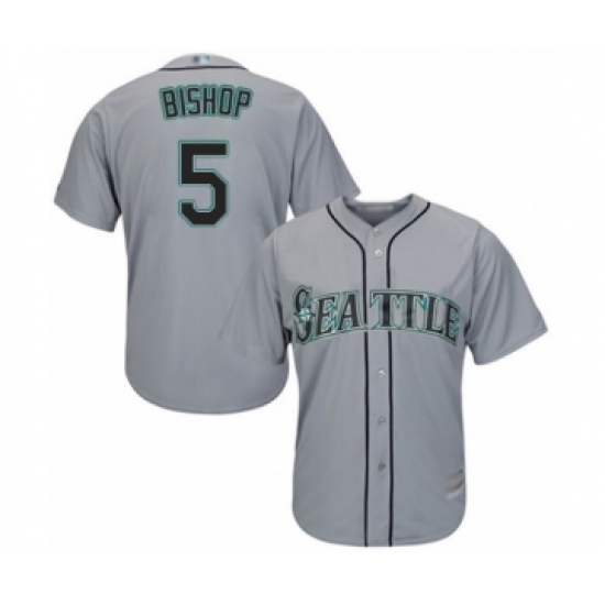 Youth Seattle Mariners 5 Braden Bishop Authentic Grey Road Cool Base Baseball Player Jersey