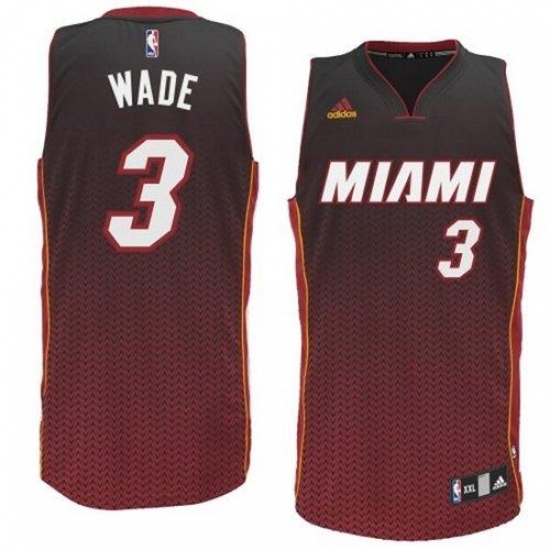 Men's Adidas Miami Heat 3 Dwyane Wade Swingman Black Resonate Fashion NBA Jersey