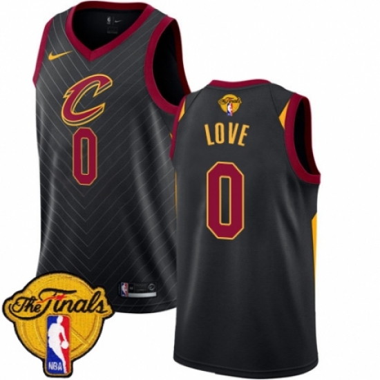 Youth Nike Cleveland Cavaliers 0 Kevin Love Authentic Black 2018 NBA Finals Bound NBA Jersey Statement Edition