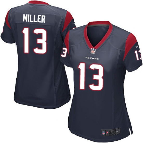 Women's Nike Houston Texans 13 Braxton Miller Game Navy Blue Team Color NFL Jersey
