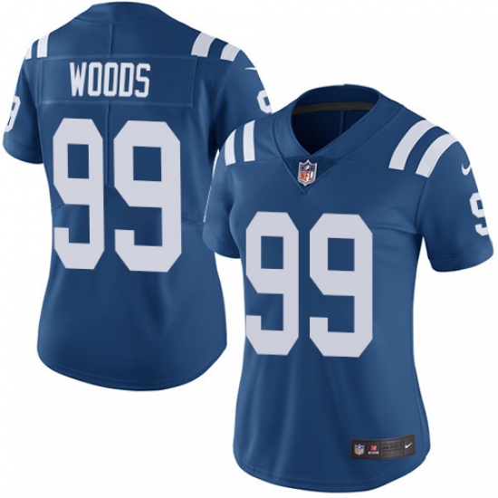 Women's Nike Indianapolis Colts 99 Al Woods Royal Blue Team Color Vapor Untouchable Limited Player NFL Jersey