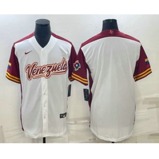 Men's Venezuela Baseball Blank 2023 White World Classic Stitched Jerseys
