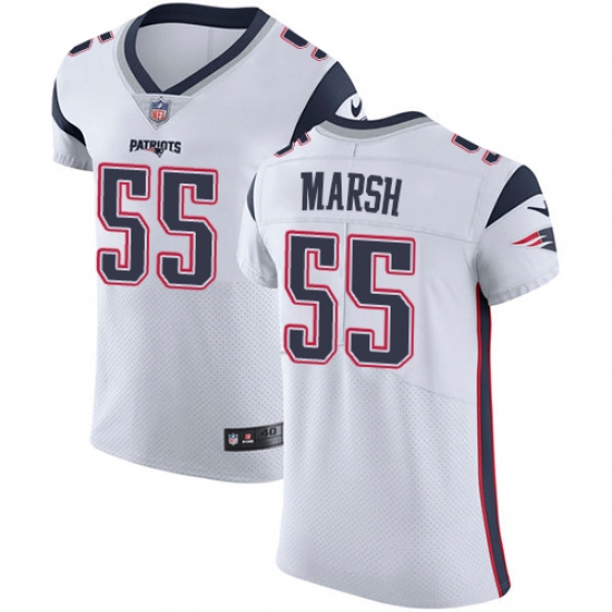 Men's Nike New England Patriots 55 Cassius Marsh White Vapor Untouchable Elite Player NFL Jersey