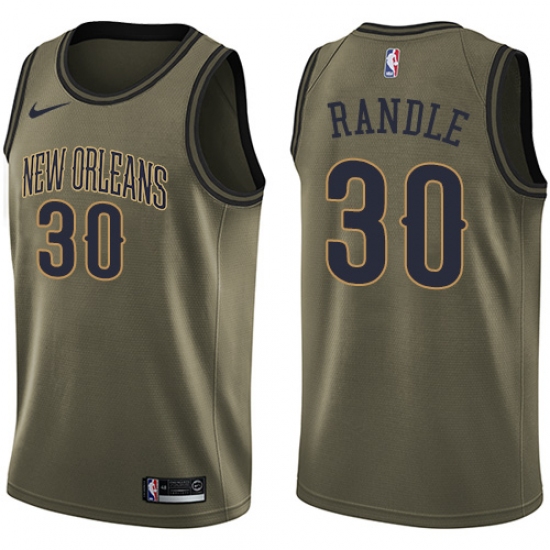 Men's Nike New Orleans Pelicans 30 Julius Randle Swingman Green Salute to Service NBA Jersey
