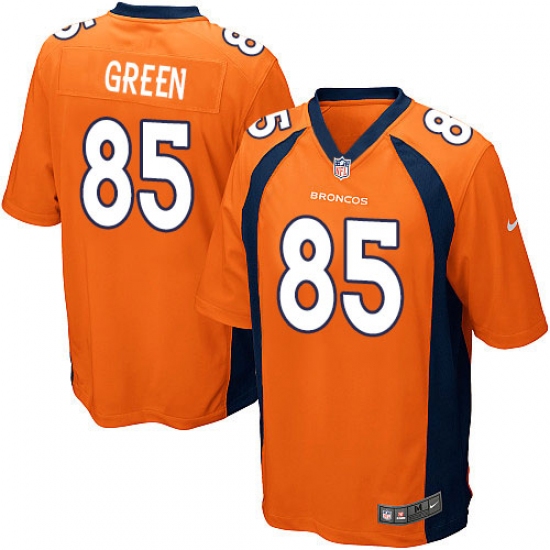 Men's Nike Denver Broncos 85 Virgil Green Game Orange Team Color NFL Jersey