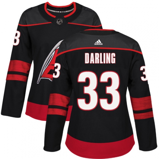 Women's Adidas Carolina Hurricanes 33 Scott Darling Premier Black Alternate NHL Jersey
