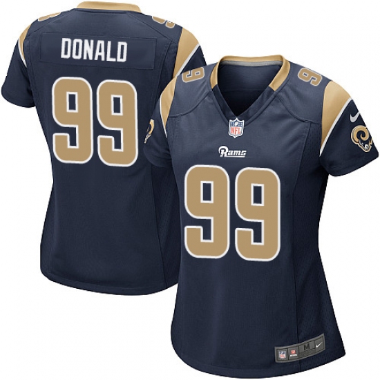 Women's Nike Los Angeles Rams 99 Aaron Donald Game Navy Blue Team Color NFL Jersey