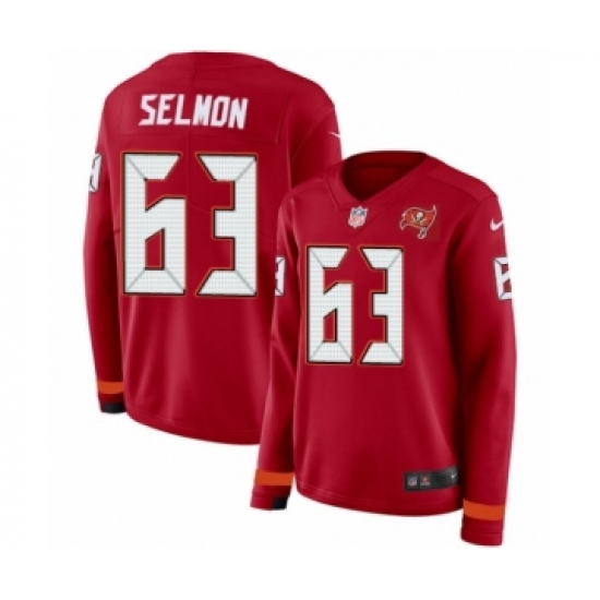 Women's Nike Tampa Bay Buccaneers 63 Lee Roy Selmon Limited Red Therma Long Sleeve NFL Jersey