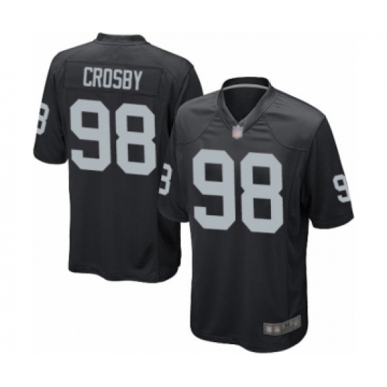 Men's Oakland Raiders 98 Maxx Crosby Game Black Team Color Football Jersey