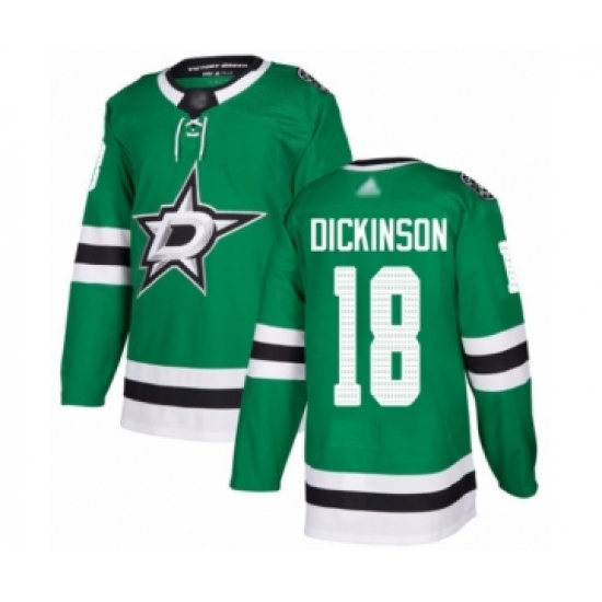Men's Dallas Stars 18 Jason Dickinson Authentic Green Home Hockey Jersey