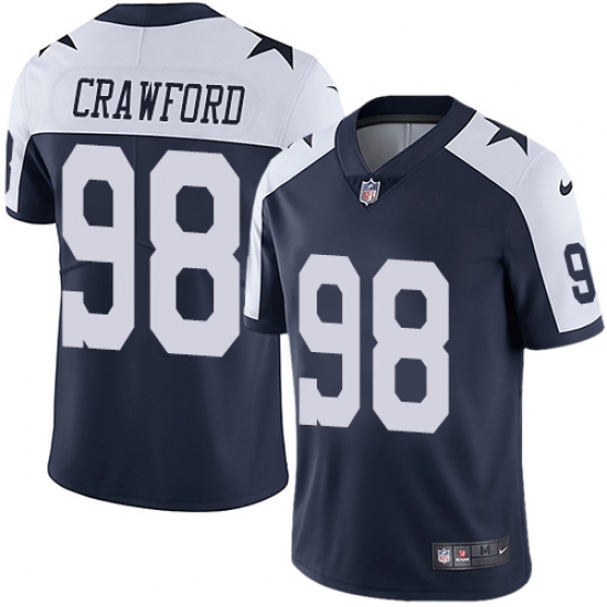 Men's Nike Dallas Cowboys 98 Tyrone Crawford Navy Blue Throwback Alternate Vapor Untouchable Limited Player NFL Jersey