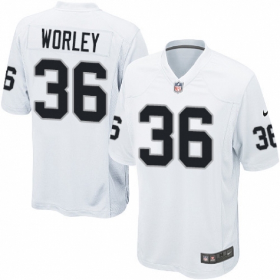 Men's Nike Oakland Raiders 36 Daryl Worley Game White NFL Jersey