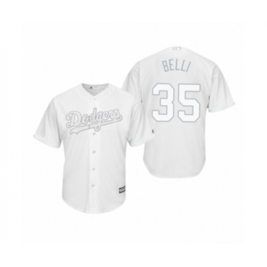 Men's Los Angeles Dodgers 35 Cody Bellinger Belli White 2019 Players Weekend Replica Jersey