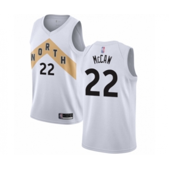 Men's Toronto Raptors 22 Patrick McCaw Authentic White Basketball Jersey - City Edition
