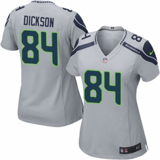 Women's Nike Seattle Seahawks 84 Ed Dickson Game Grey Alternate NFL Jersey
