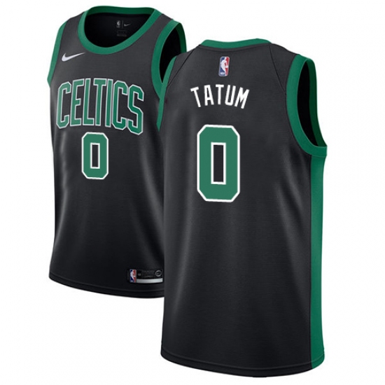 Youth Adidas Boston Celtics 0 Jayson Tatum Swingman Black NBA Jersey - Statement Edition