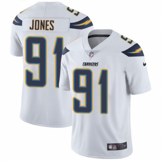 Youth Nike Los Angeles Chargers 91 Justin Jones White Vapor Untouchable Limited Player NFL Jersey