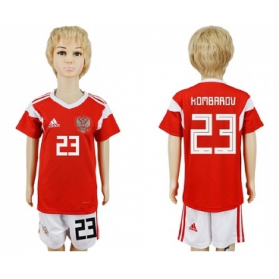 Russia 23 Kombarov Home Kid Soccer Country Jersey
