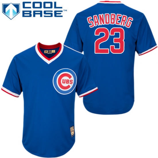 Men's Majestic Chicago Cubs 23 Ryne Sandberg Authentic Royal Blue Cooperstown MLB Jersey
