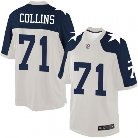 Men's Nike Dallas Cowboys 71 La'el Collins Limited White Throwback Alternate NFL Jersey