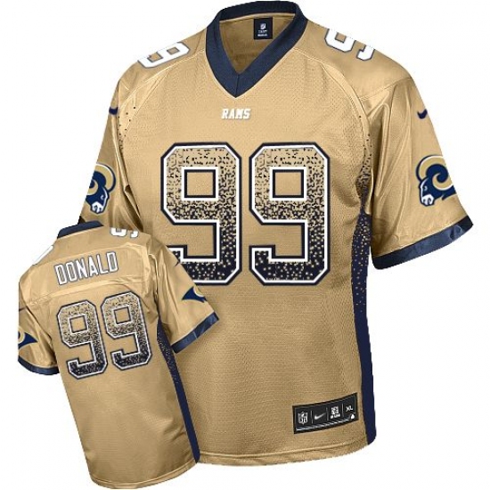 Men's Nike Los Angeles Rams 99 Aaron Donald Elite Gold Drift Fashion NFL Jersey