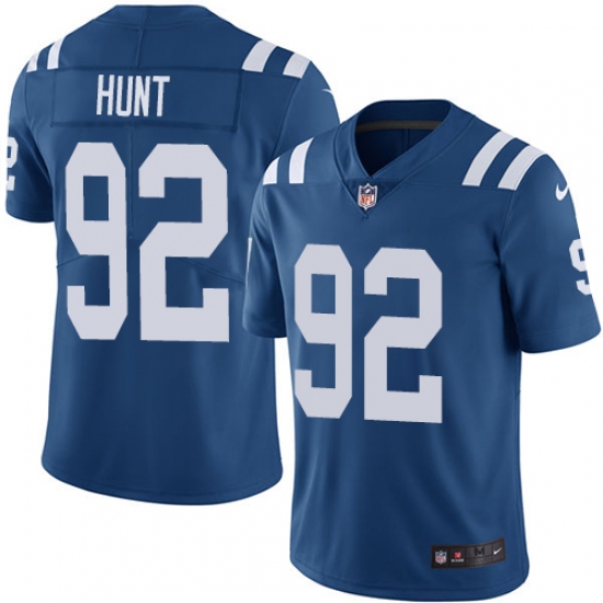 Men's Nike Indianapolis Colts 92 Margus Hunt Royal Blue Team Color Vapor Untouchable Limited Player NFL Jersey