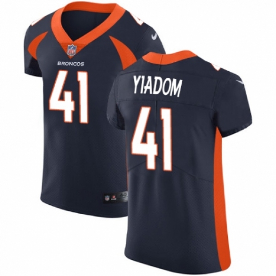 Men's Nike Denver Broncos 41 Isaac Yiadom Navy Blue Alternate Vapor Untouchable Elite Player NFL Jersey