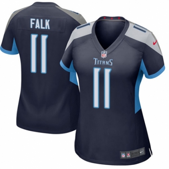 Women's Nike Tennessee Titans 11 Luke Falk Game Navy Blue Team Color NFL Jersey