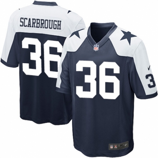 Men's Nike Dallas Cowboys 36 Bo Scarbrough Game Navy Blue Throwback Alternate NFL Jersey