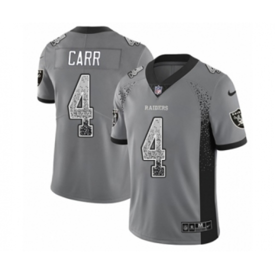 Youth Nike Oakland Raiders 4 Derek Carr Limited Gray Rush Drift Fashion NFL Jersey
