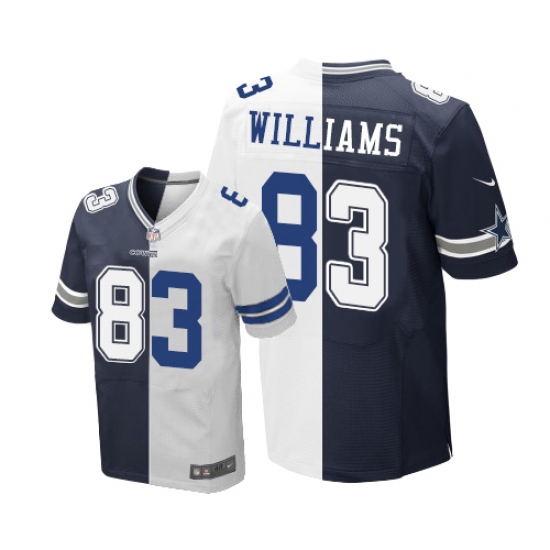 Men's Nike Dallas Cowboys 83 Terrance Williams Elite Navy Blue/White Split Fashion NFL Jersey