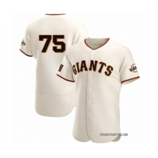 Men's San Francisco Giants 75 Camilo Doval Cream Flex Base Stitched Jersey