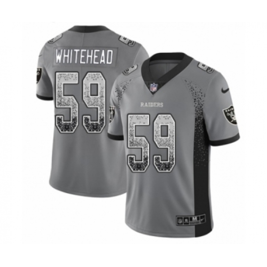 Men's Nike Oakland Raiders 59 Tahir Whitehead Limited Gray Rush Drift Fashion NFL Jersey