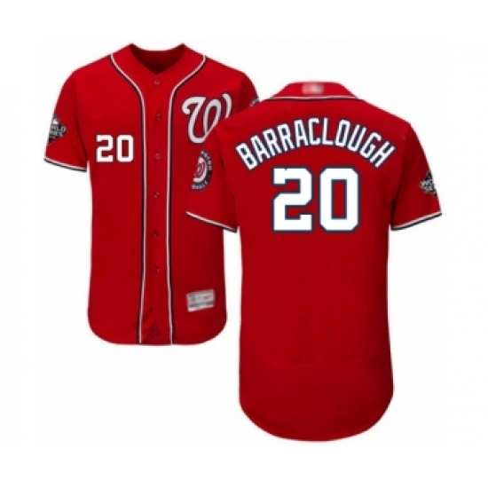Men's Washington Nationals 20 Kyle Barraclough Red Alternate Flex Base Authentic Collection 2019 World Series Bound Baseball Jersey